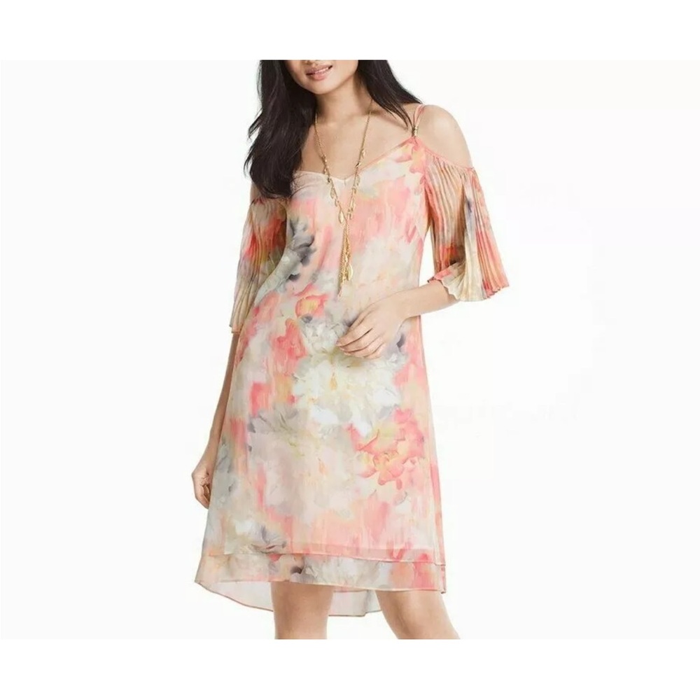 NWT White House Black Market Pink and Cream Floral Dress (NWT1)